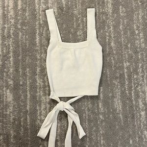 White Crop Top with Tie